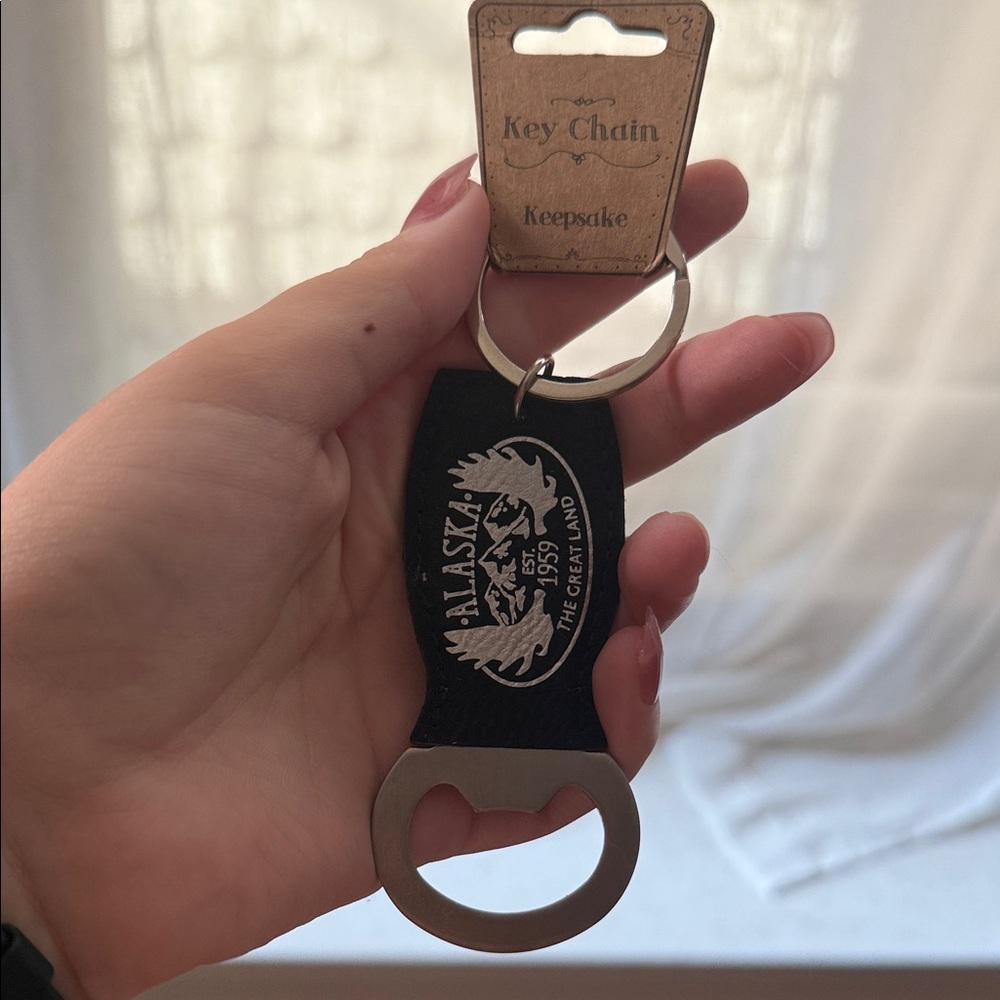 KEEPSAKE the Label Black and Silver Keychain Bottle Opener